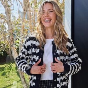 Liverpool Black and White Women's Cardigan